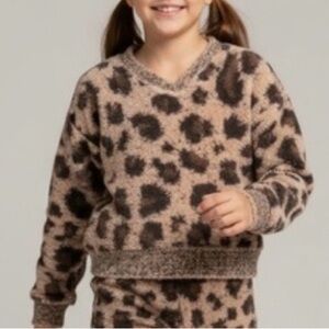 NWT: SKIMS KIDS - LEOPARD COZY KNIT PULL OVER